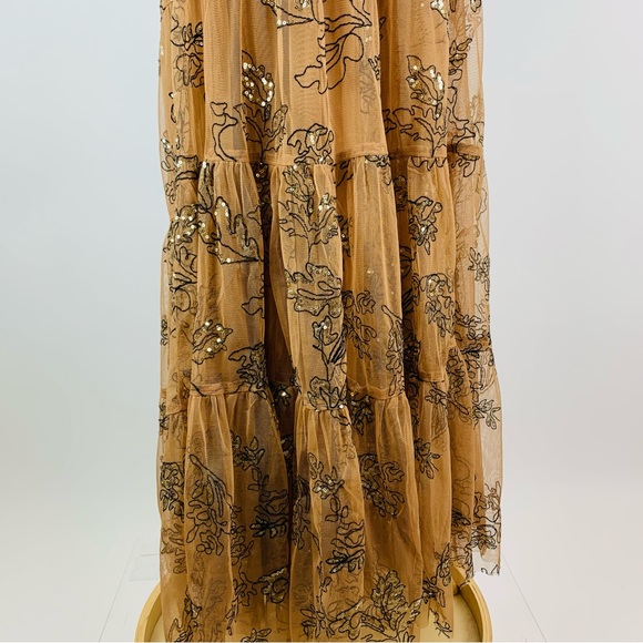 Anthropologie Bloggers Favorite Sequin Tulle Maxi Dress Small - Picture 9 of 14